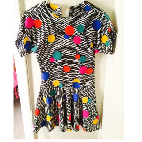 Thrifted Polka Dot Peplum Dress