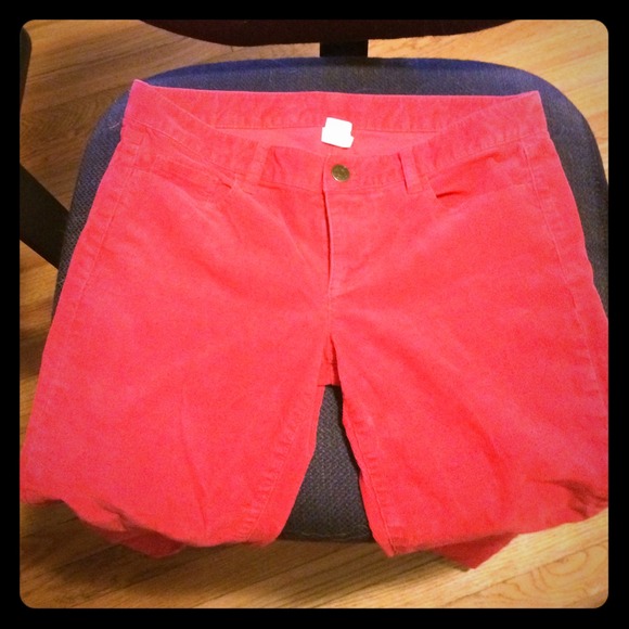 Red jcrew city fit cords. 29r