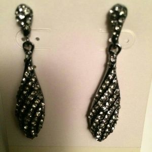 Cubic zirconia black earrings