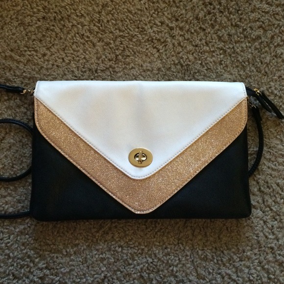 ALDO Black, white and gold clutch