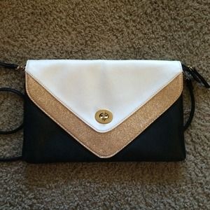 ALDO Black, white and gold clutch