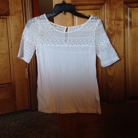 White top with lace.