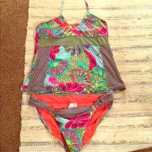 Trina Turk tankini bathing suit swimsuit Sz 12