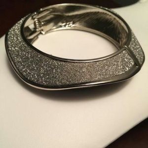 Stylish silver sparkle bangle