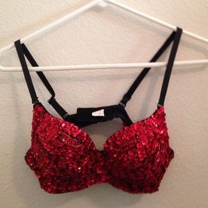 Red sequin bra