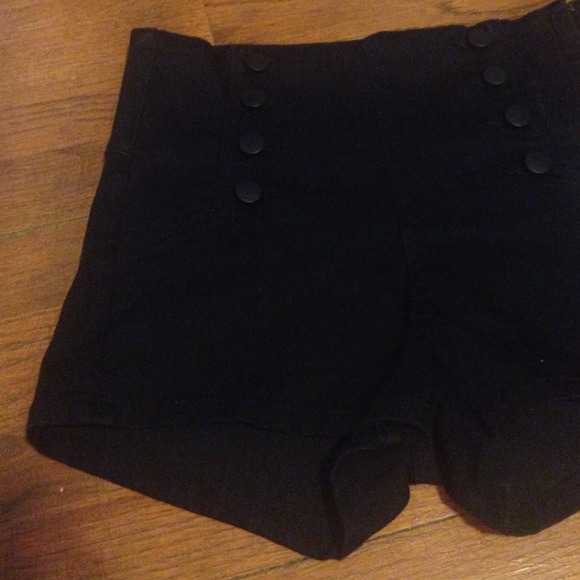 Forever 21 Pants - Black denim high waist sailor shorts!