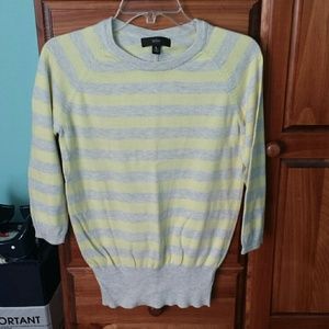 Yellow and gray striped sweater