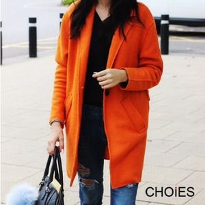 Choies Single Button Longline Woolen Coat