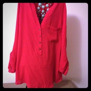 Kenneth Cole Red Military Top