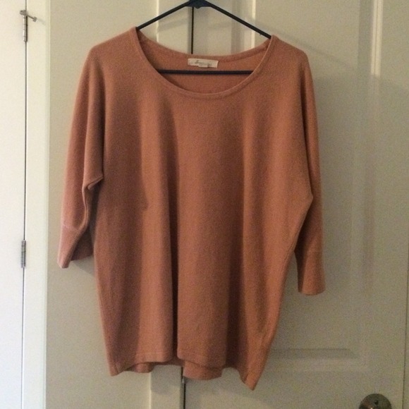 peach quarter sleeve sweater, NWOT