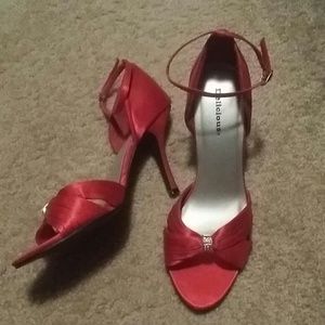 Delicious Red Satin Heels
