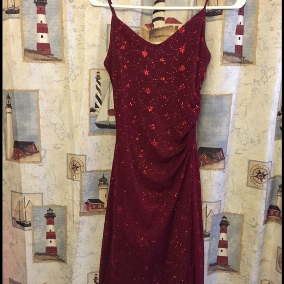 Holiday Taboo evening sparkly dress high low