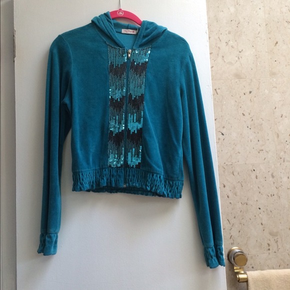 Velour sequin blue jacket