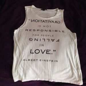 Medium White Cutt Off Tank Top Forever 21