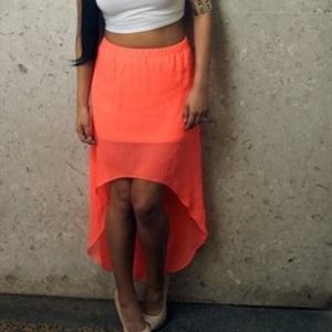 Express orange hi-lo skirt!