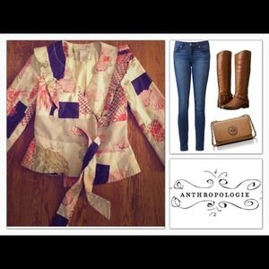 Anthropologie gently worn textured jacket