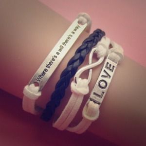 Infinity love leather bracelet