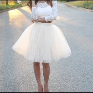 White tulle skirt
