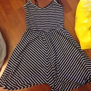 Navy and white dress