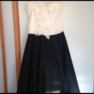 Black & White Formal Dress w silver accent