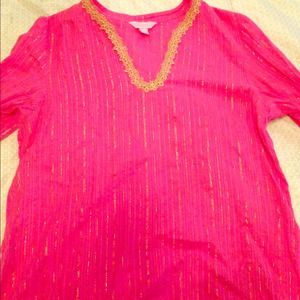Lily Pulitzer pink gold trim dress/tunic