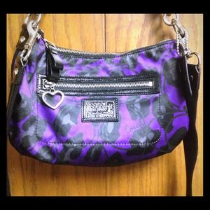 Authentic Purple Coach Poppy Ocelot Purse