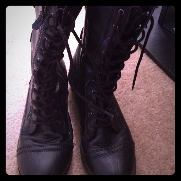 Black combat boots
