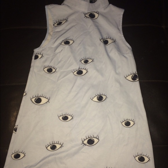 eyes print shift dress