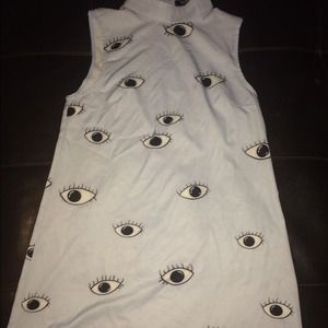 eyes print shift dress