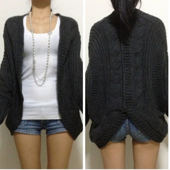 🎉HP 10/30/15🎉Dark Gray loose batwing cardigan - Picture 2 of 4
