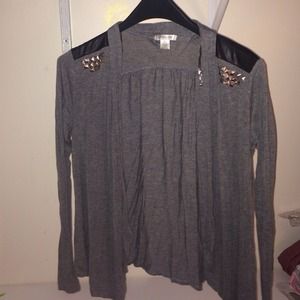 Gray studded cardigan