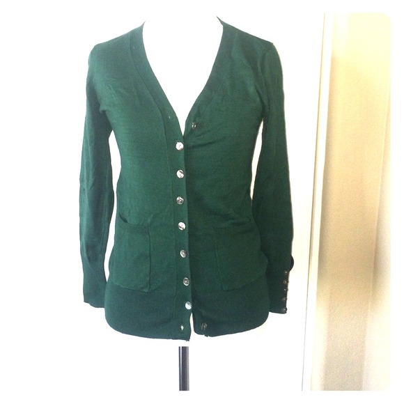 Dark Green Cardigan Sweater