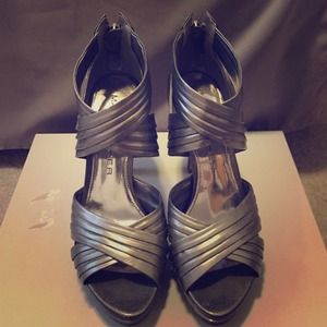 Silver Criss Cross Heels