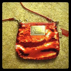 Red Sequin Coach purse