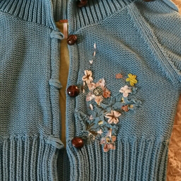 Free People Embroidered Sweater Jacket