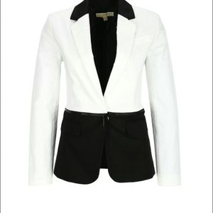 Michael Kors White/Black Color Block Blazer