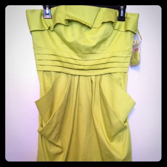 Lime Jessica Simpson strapless dress