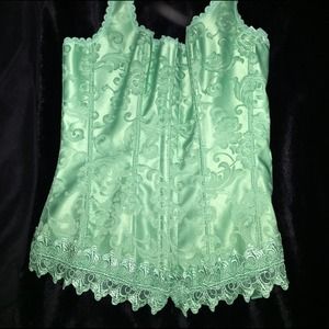 Light green halter corset