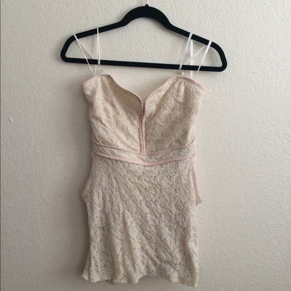 Pins & Needles cream and pink strapless dress