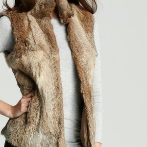 Michael Kors Genuine Rabbit Fur Vest W/Front Pocke