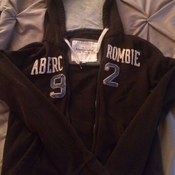 Brown zip up Abercrombie hoodie