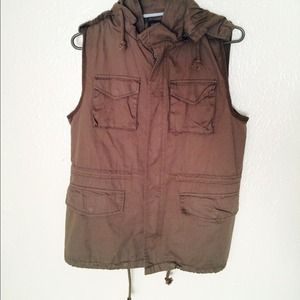 Olive hooded vest