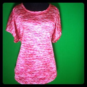 Women's 1X Coral PullOn Top Checkerboard Open Back