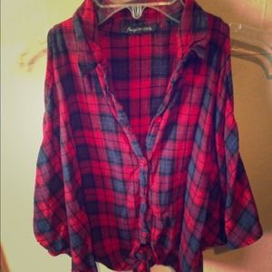 Red/blue button up flannel