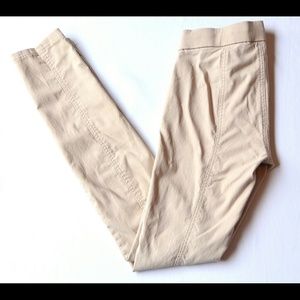 Express Khaki Light Tan Back Seam Skinny Leggings