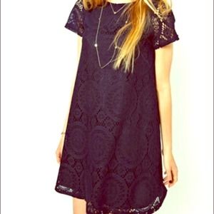 Boho navy lace dress