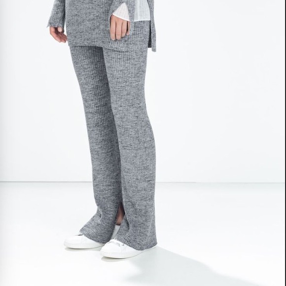 Looking For Zara Knit Flared Trousers 