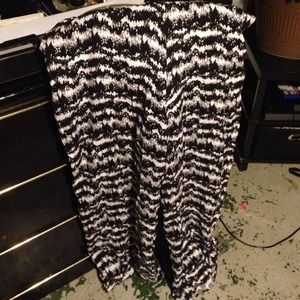 Black and white long pants