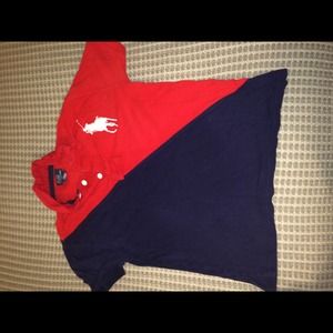 Polo shirt red and blue