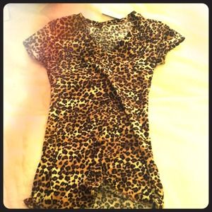 cheetah shirt v neck